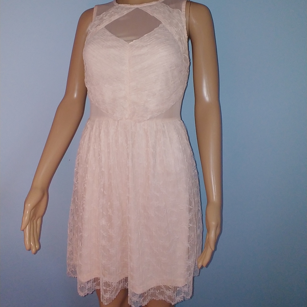 Charlotte Russe Pink salmon lace dress